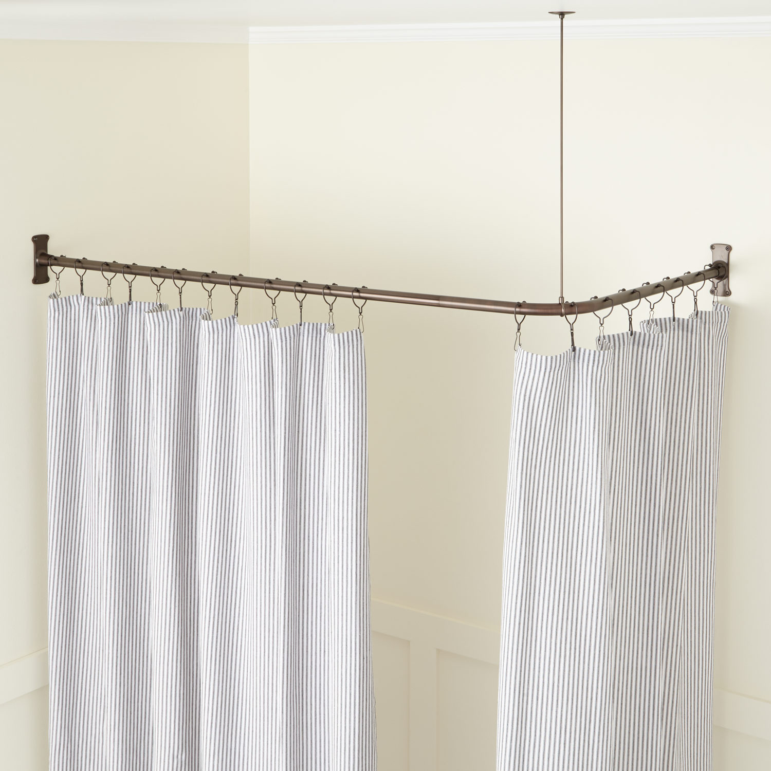 Bathroom Shower Curtain Rods
 Corner Solid Brass mercial Grade Shower Curtain Rod