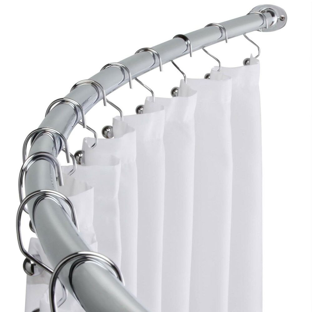 Bathroom Shower Curtain Rods
 Polished Chrome Adjustable Bathroom Curved Shower Curtain