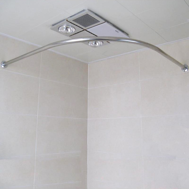 Bathroom Shower Curtain Rods
 Curved stainless steel retractable shower curtain rod