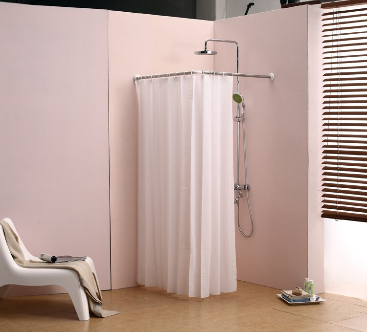 Bathroom Shower Curtain Rods
 L bathroom curtain cloth hanging rod corner shower curtain