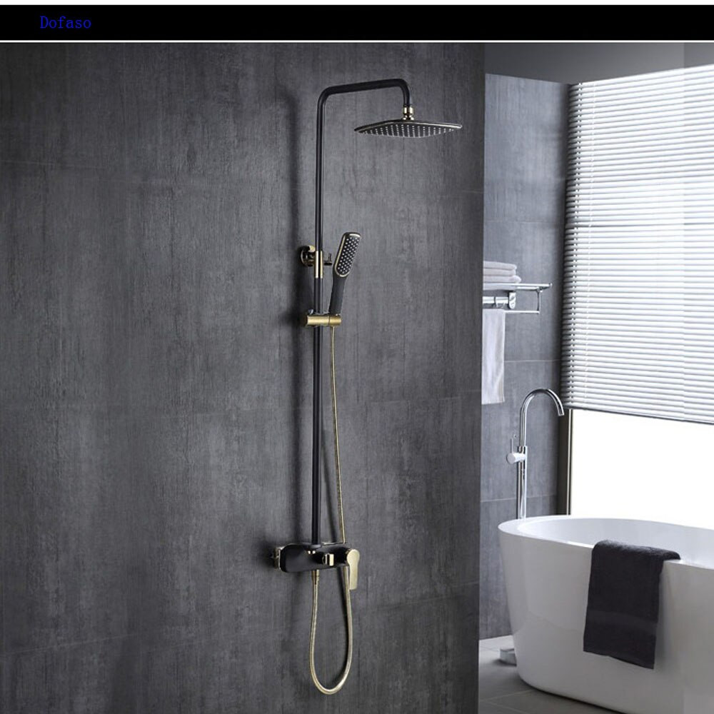 Bathroom Shower Faucets
 Dofaso rain shower bathroom all copper golden and black
