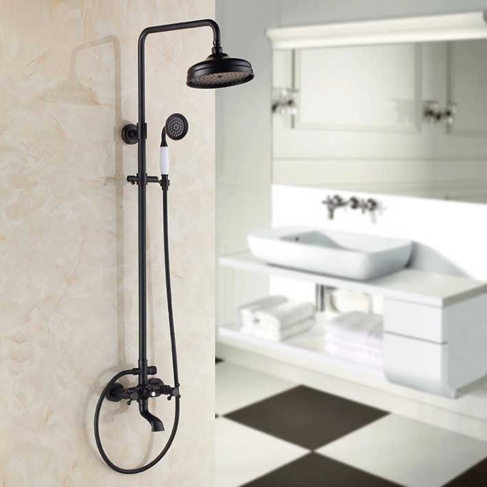 Bathroom Shower Faucets
 Oil Rubbed Bronze ORB Bathroom Bath and Shower Faucet Set