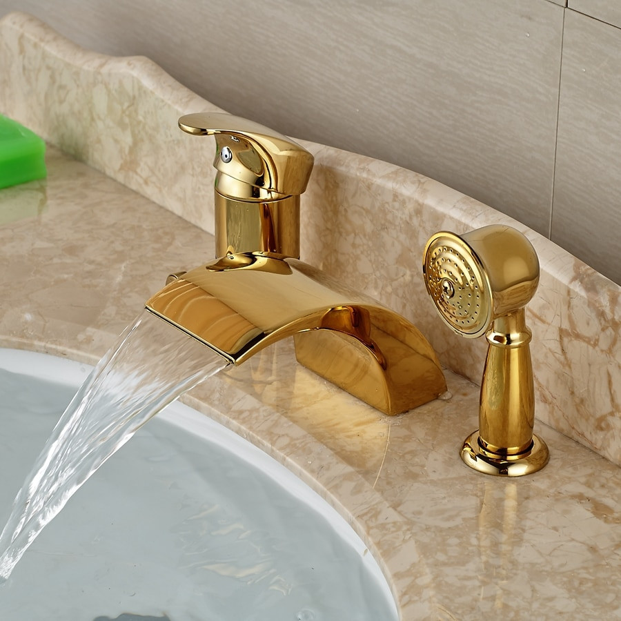 Bathroom Shower Faucets
 Wholesale And Retail Promotion Widespread Golden Brass