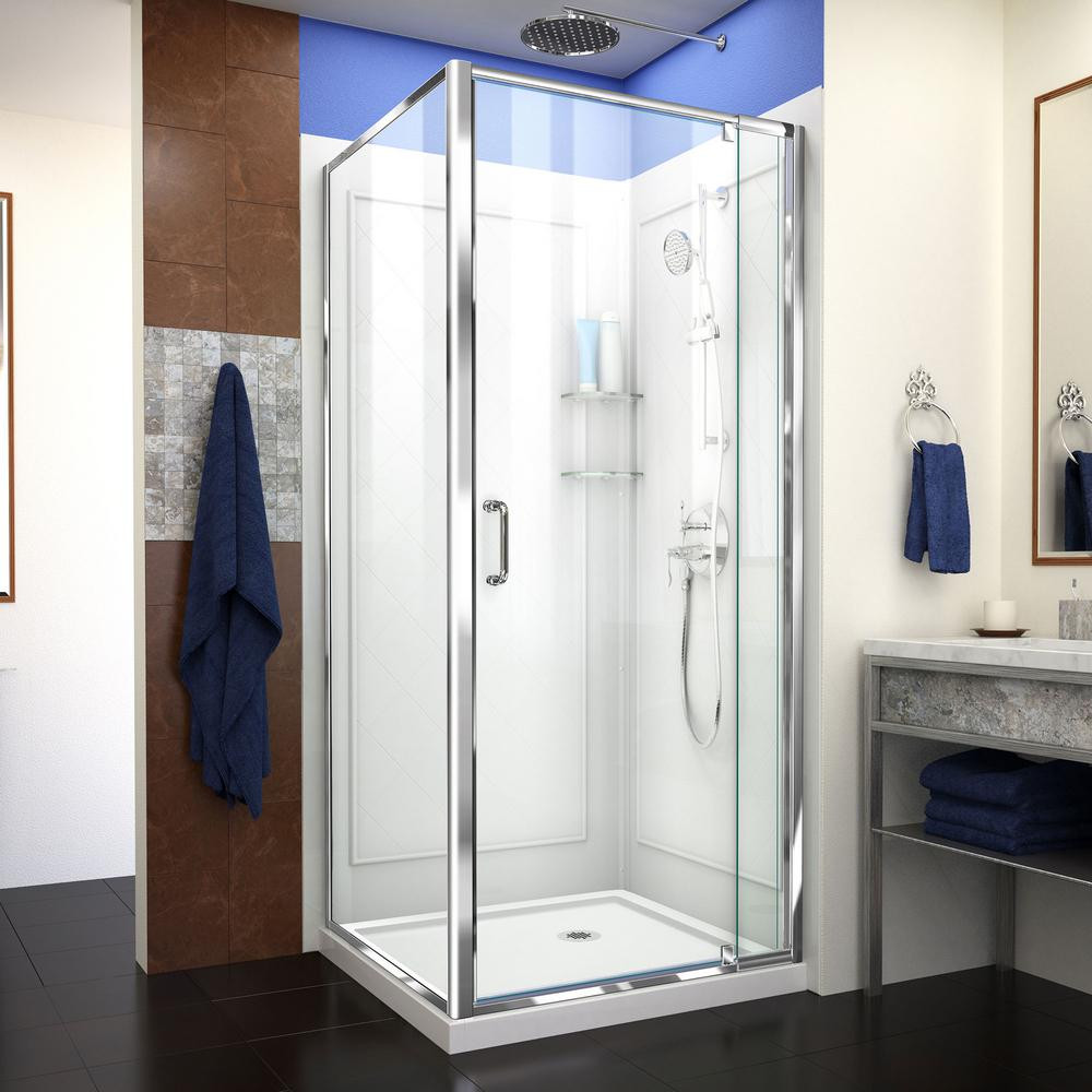 Bathroom Shower Units
 DreamLine Flex 32 in x 32 in x 76 75 in Framed Corner
