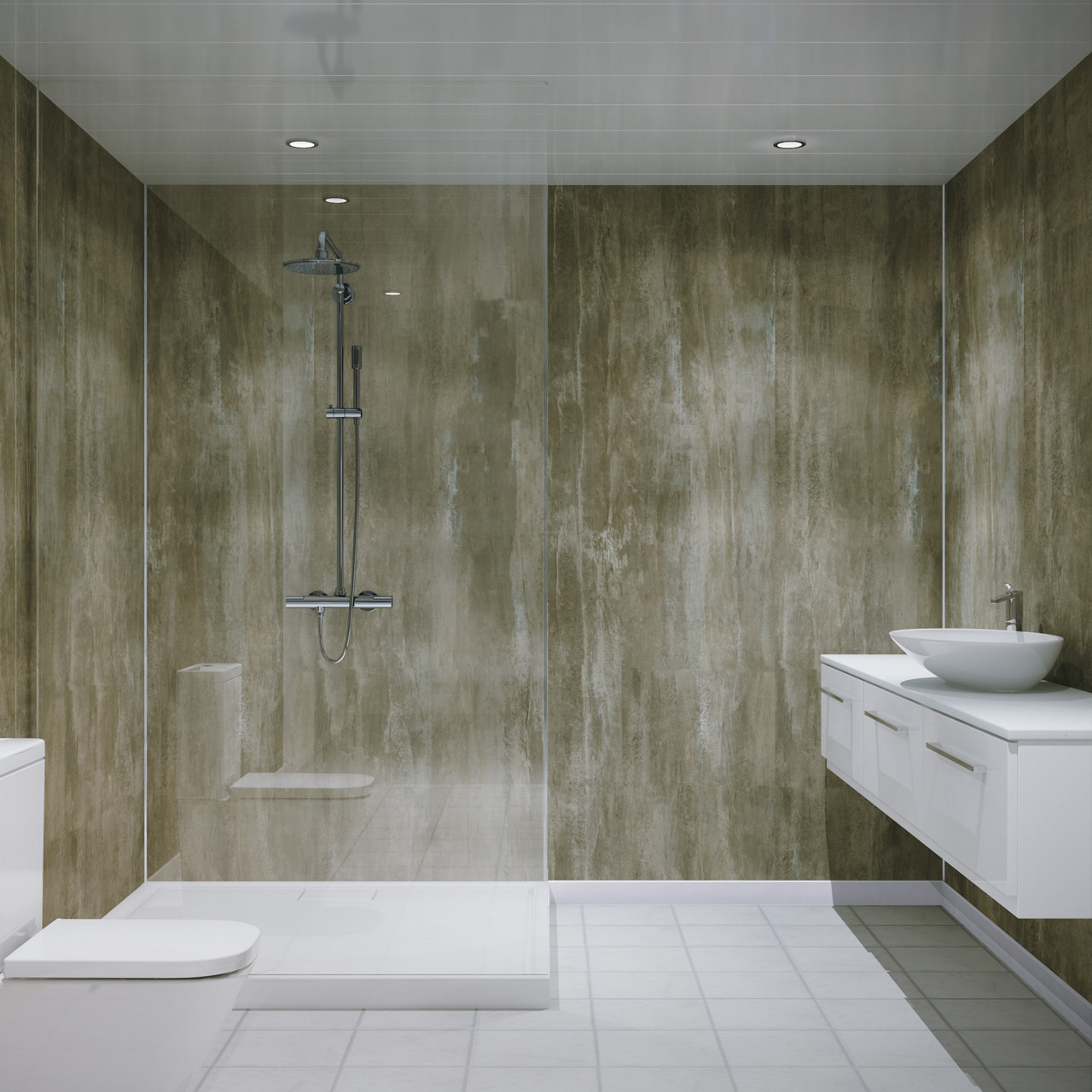 Bathroom Shower Wall Panels
 Multipanel Classic Monsoon Unlipped Bathroom Wall Panel