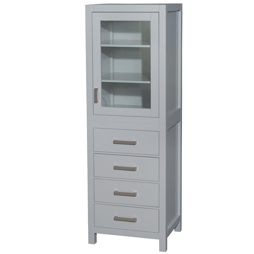 Bathroom Storage Tower
 Sheffield Linen Tower by Wyndham Collection Gray
