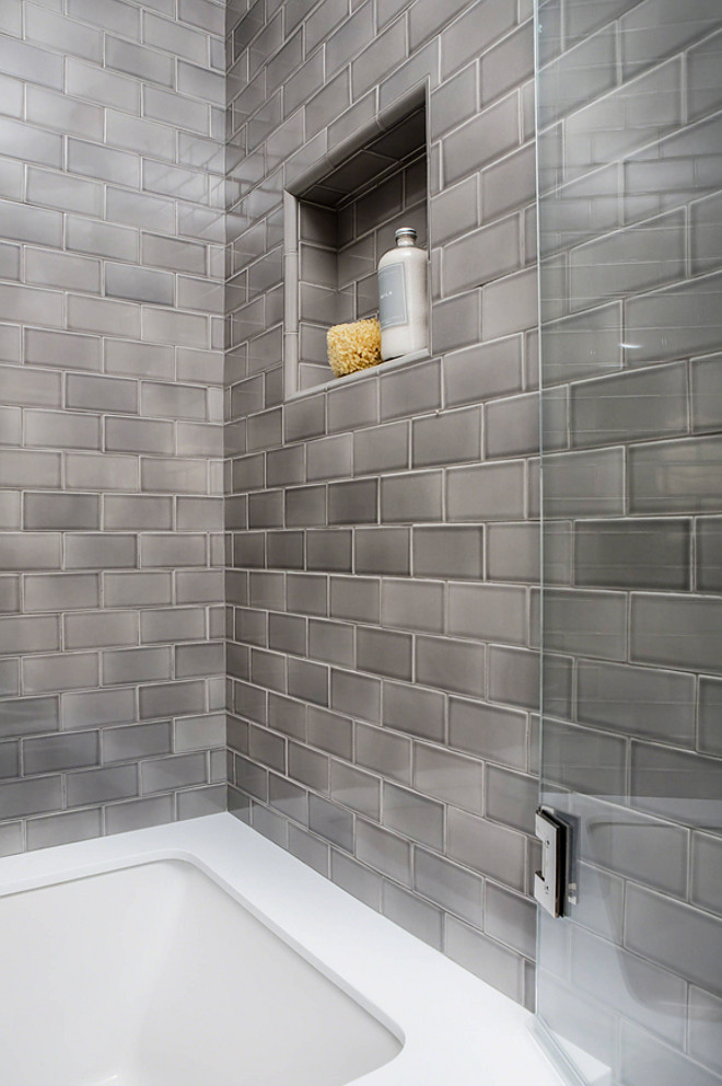 Bathroom Tiles For Small Bathrooms
 Bathroom Reno with Grey Subway Tile Home Bunch Interior