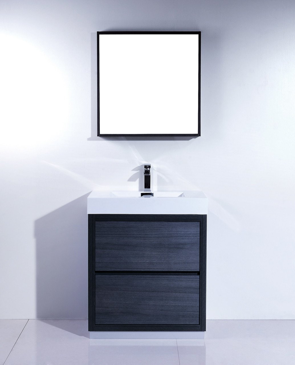 Bathroom Vanity 30 Inches Wide
 Bliss 30" Kubebath Modern Grey Oak Vanity