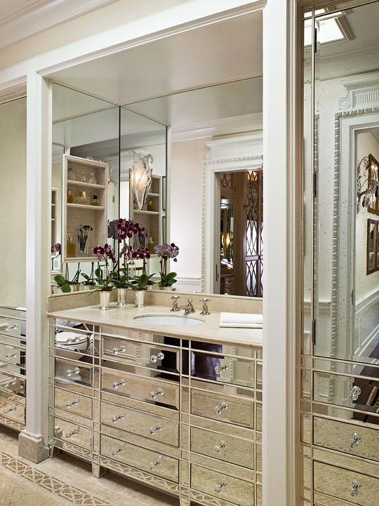 Bathroom Vanity Mirror Cabinet
 Borghese Mirrored Bathroom Vanity Design Ideas