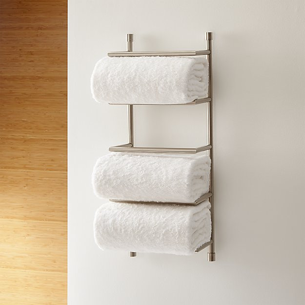 Bathroom Wall Towel Rack
 Brushed Steel Wall Mount Towel Rack