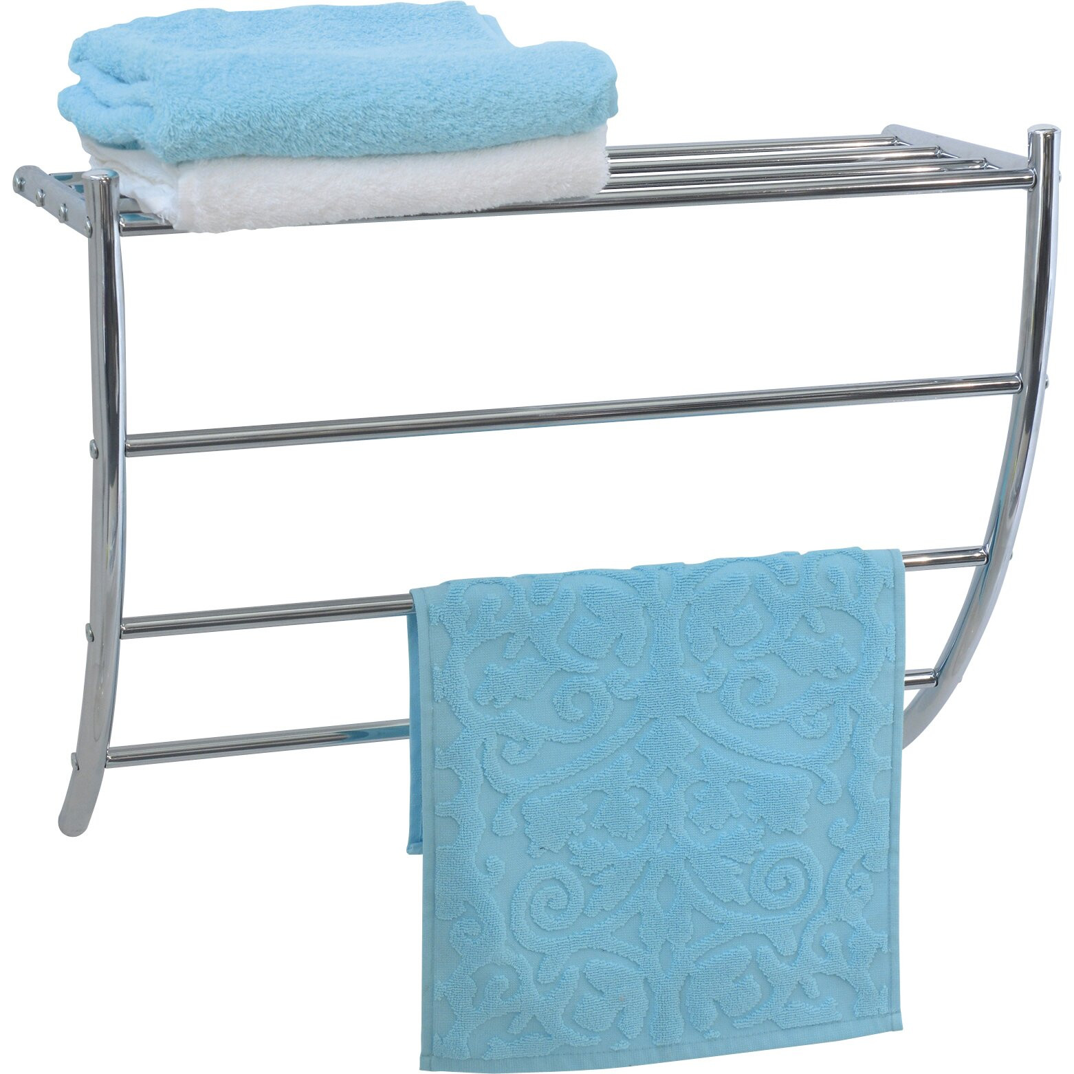 Bathroom Wall Towel Rack
 Evideco Wall Mounted Bath Shelf and Towel Rack & Reviews