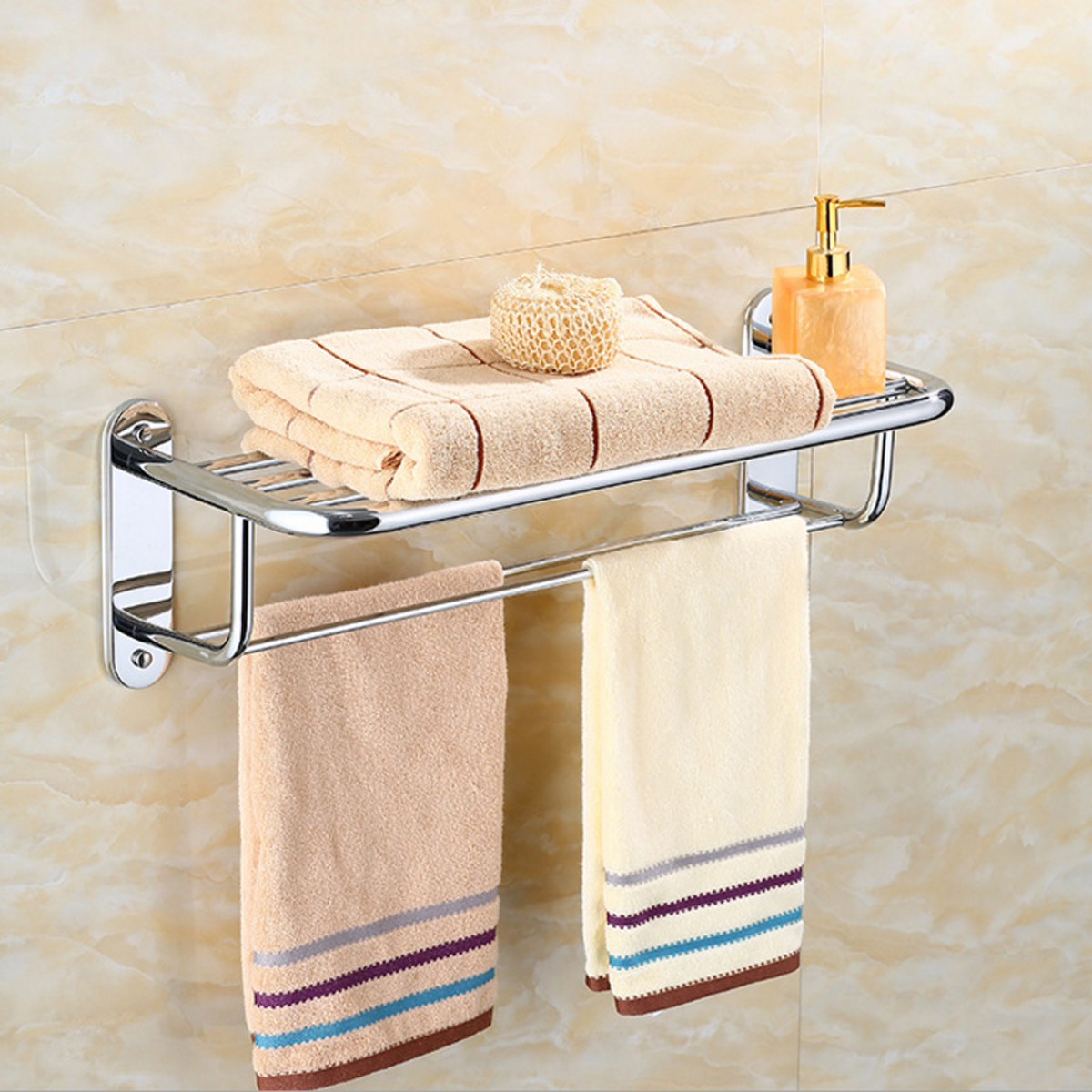 Bathroom Wall Towel Rack
 Chrome Stylish Bathroom Wall Mounted Towel Rail Holder