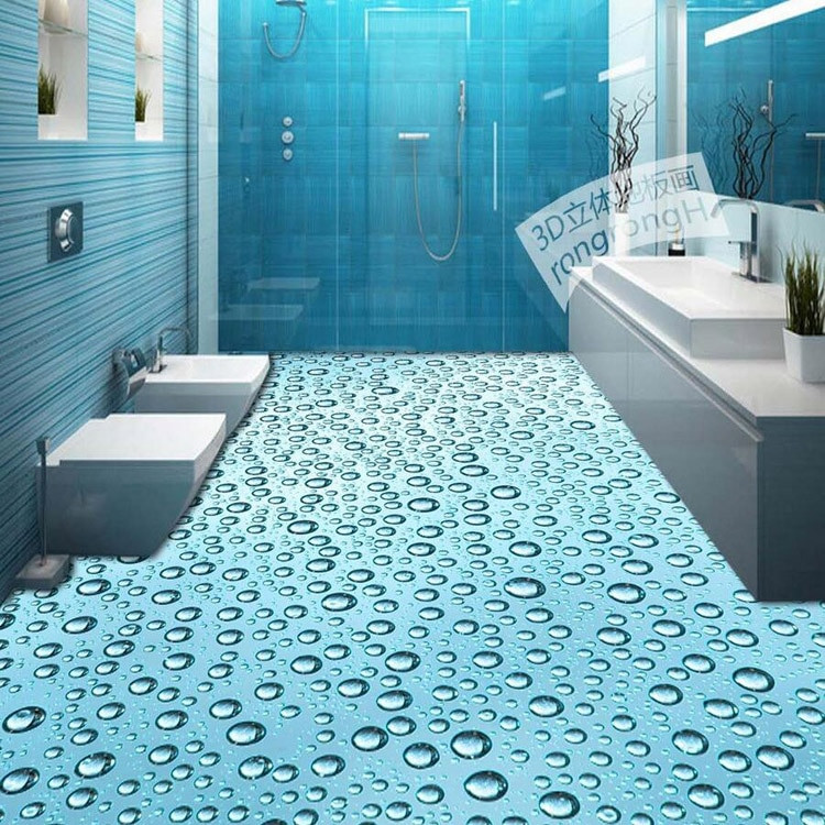 Bathroom Wallpaper Waterproof
 3D Wallpaper Bathroom Floor Murals Wallpaper 3D