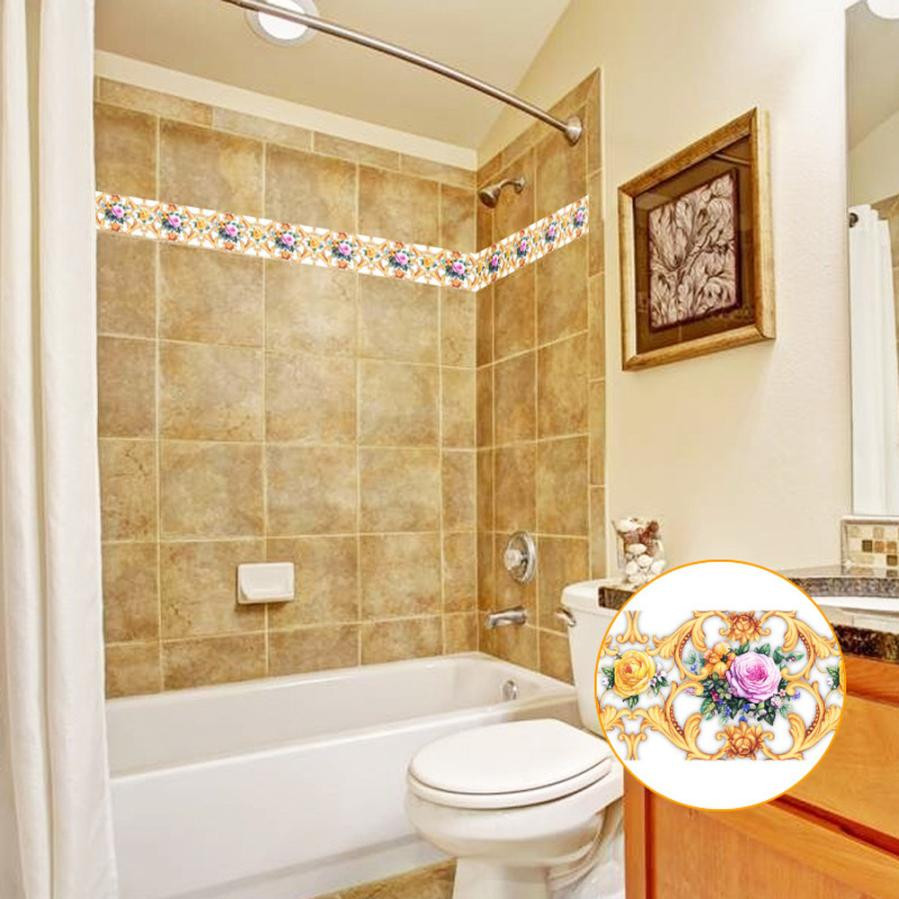 Bathroom Wallpaper Waterproof
 10M PVC Wallpaper border Home Decor Waterproof Kitchen