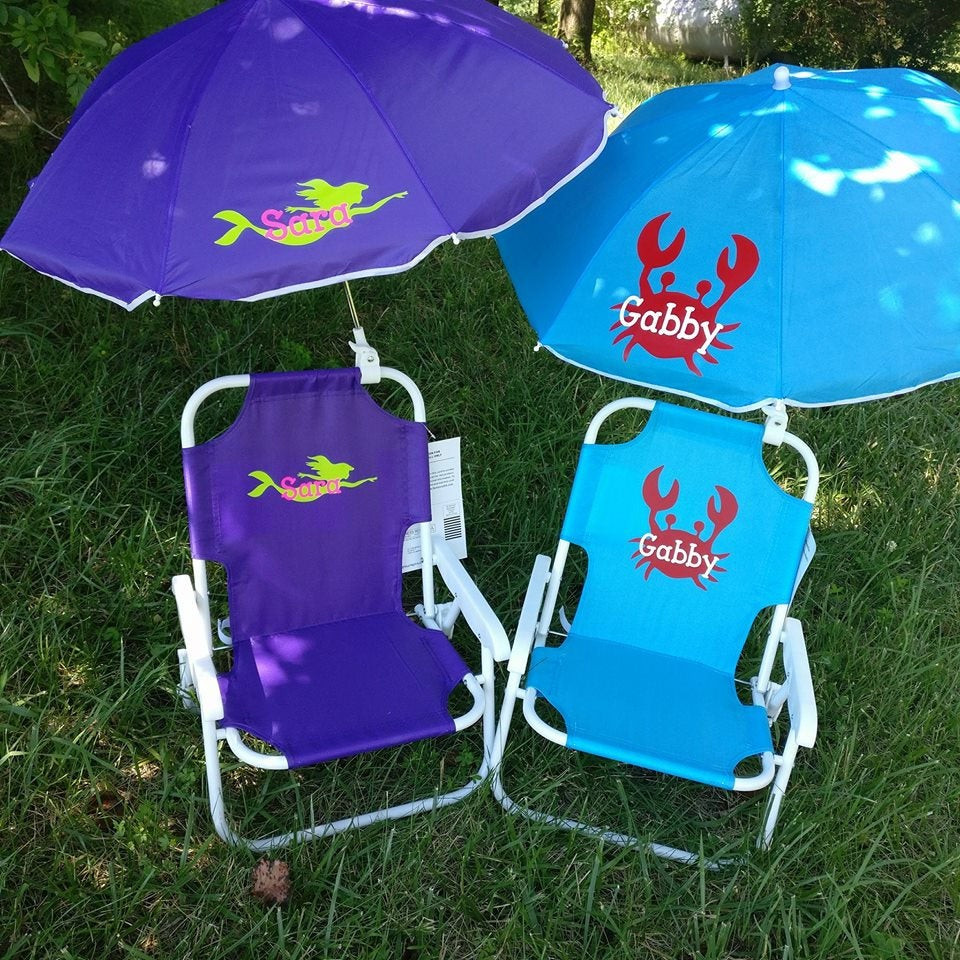 Beach Chair For Kids
 Toddler Kids Childrens Beach Chair and Umbrella Monogrammed