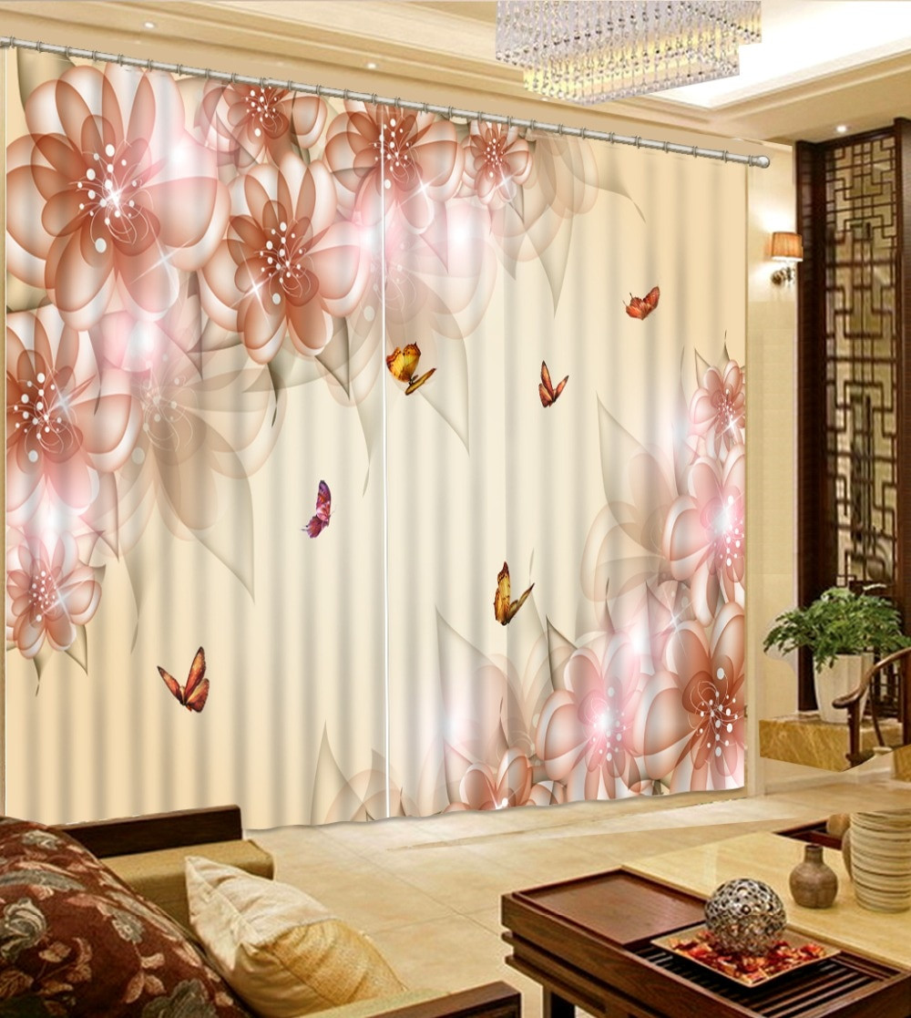 Beautiful Curtains For Living Room
 Beautiful 3D Blackout Curtain For Living room Elegant New