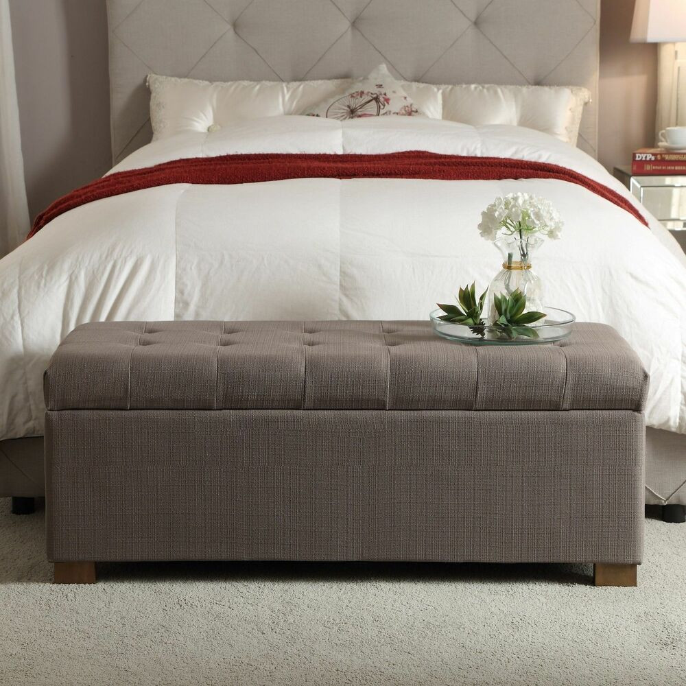 Bed Bench Storage
 HomePop Tufted Storage Bench Accent Bed Room Living