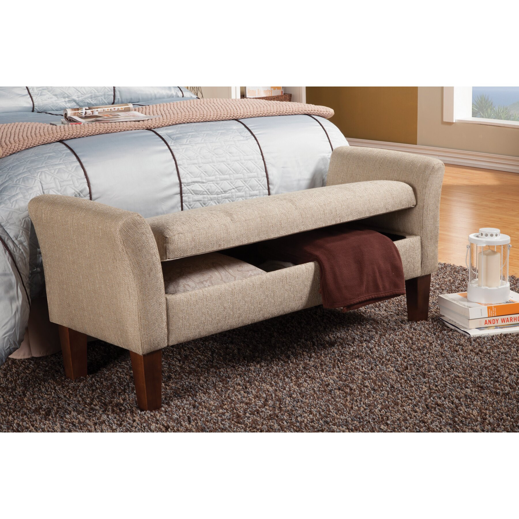 Bed Bench Storage
 Wildon Home Upholstered Storage Bedroom Bench & Reviews