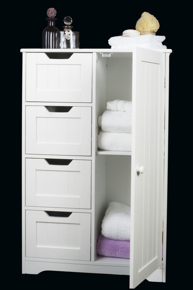 Bedroom Cabinet Storage
 White Wooden Storage Cabinet with Drawers and Door