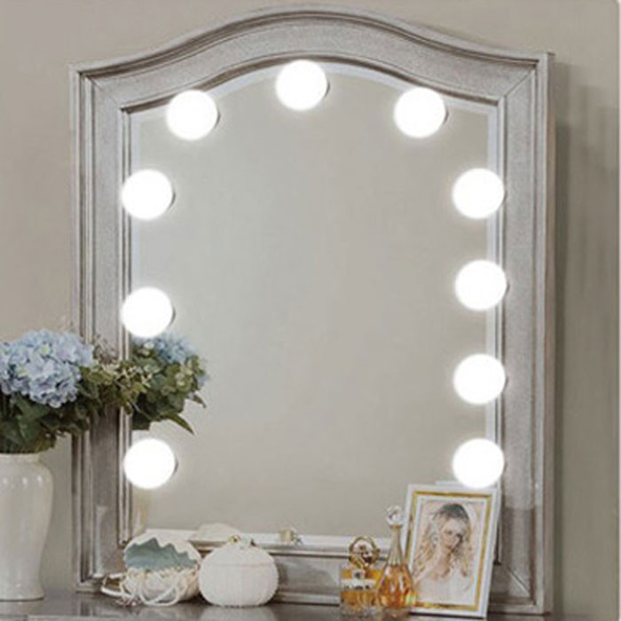 Bedroom Mirror With Lights
 Makeup mirror light bulb string 10 lights LED white usb