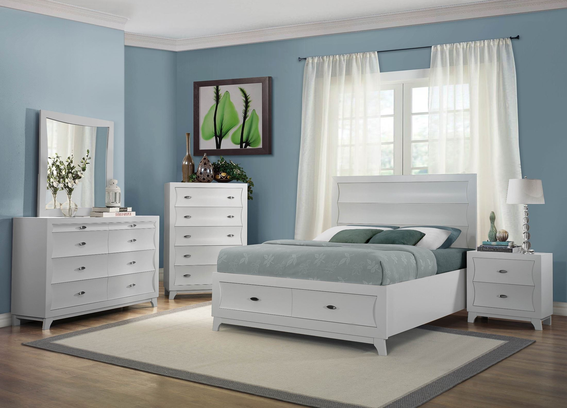 Bedroom Sets With Storage
 Zandra White Platform Storage Bedroom Set from Homelegance