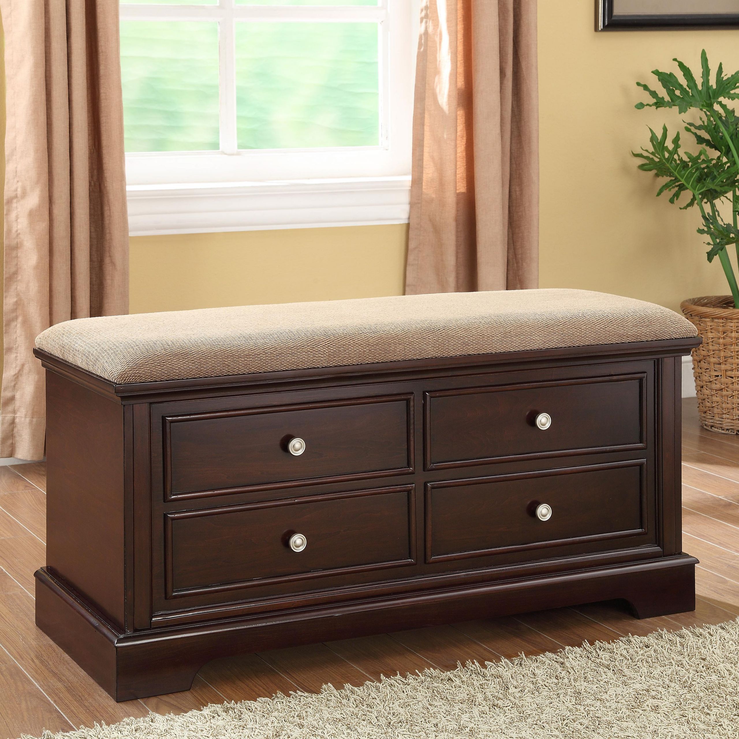 Bedroom Storage Chest Bench
 Crown Mark Cedar Chest 4925 Upholstered Cedar Accent Bench