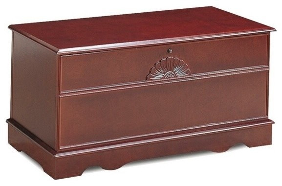 Bedroom Storage Chest Bench
 Cherry Finish Wood Cedar Hope Chest Storage Bench With