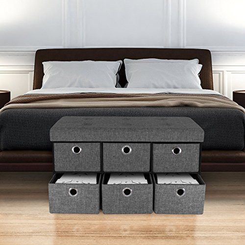 Bedroom Storage Chest Bench
 Sorbus Storage Bench Chest with Drawers – Collapsible