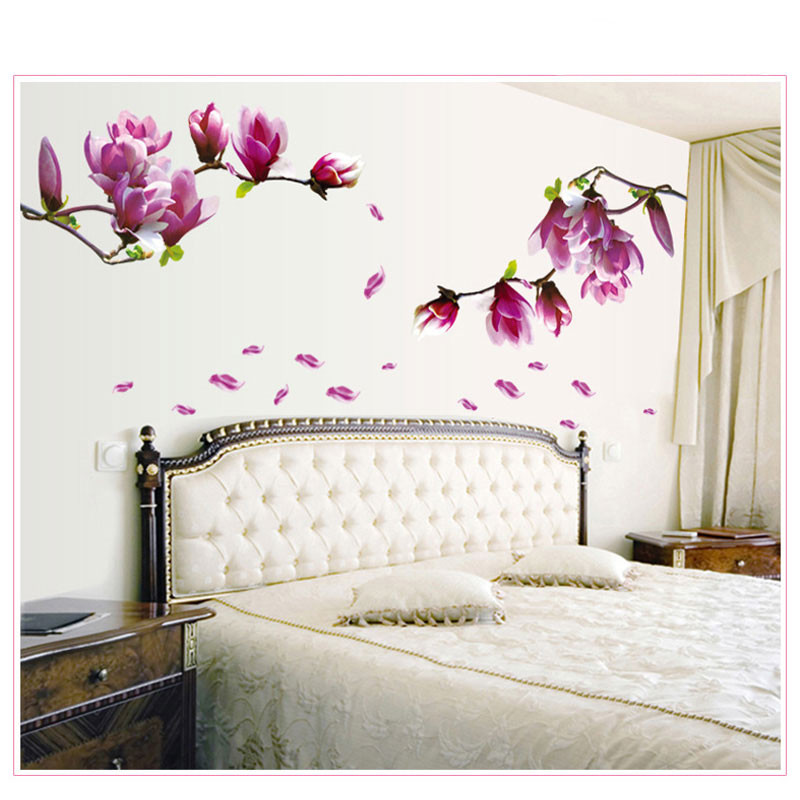 Bedroom Wall Decals
 1PCFlower Wall Sticker 3D Vinyl Wall Decals Living Room