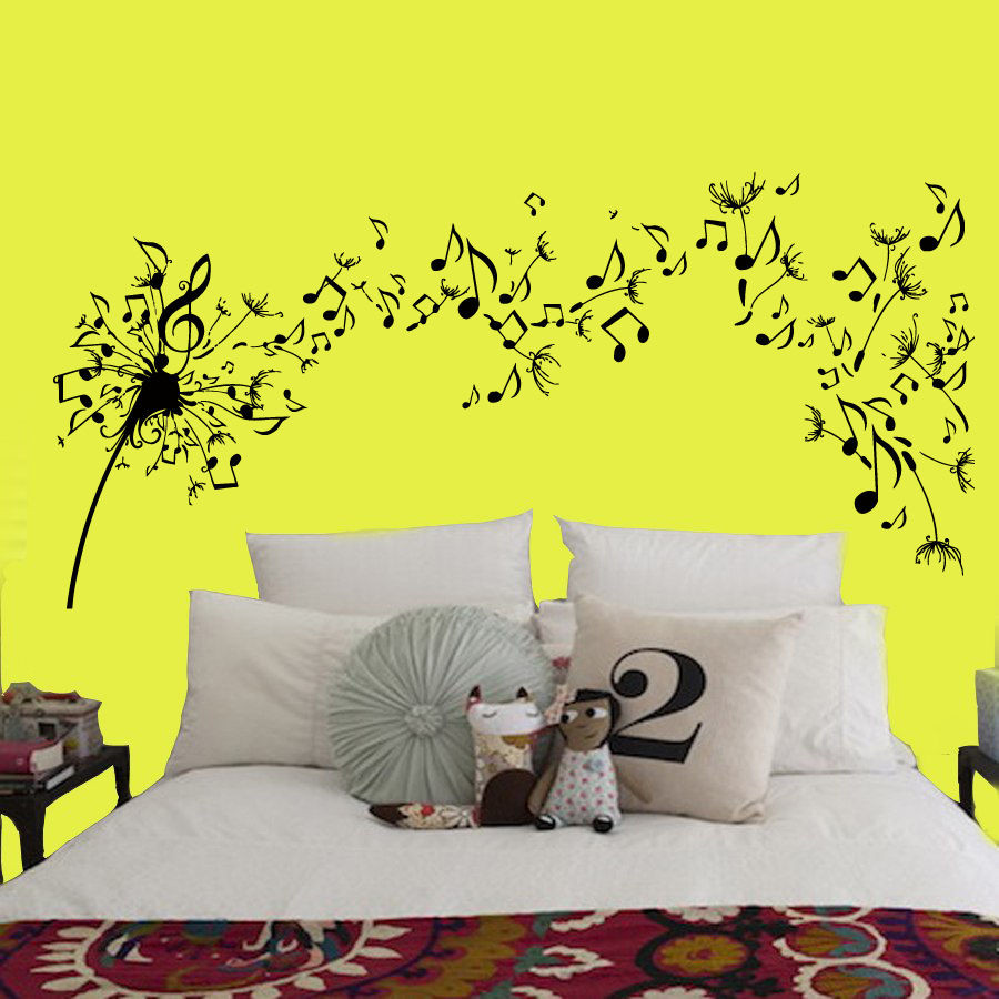 Bedroom Wall Decals
 Dandelion Wall Decals Flower Music Notes Vinyl Decal