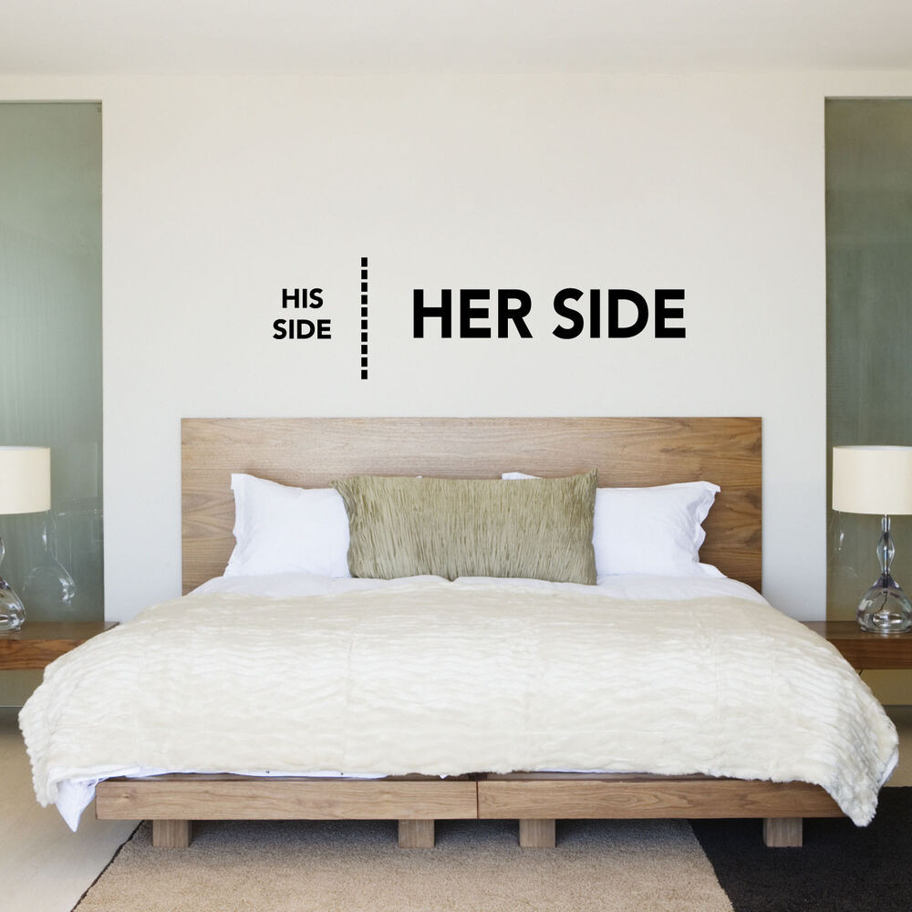 Bedroom Wall Decals
 His Side Her Side His & Hers Bedroom Wall Sticker Decal