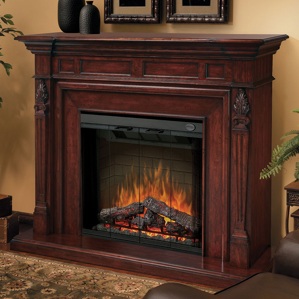 Big Electric Fireplace
 Torchiere Burnished Walnut Electric Fireplace Mantel