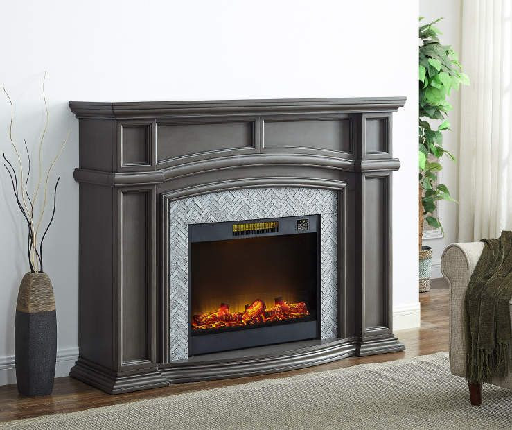 Big Electric Fireplace
 62" Grand Gray Electric Fireplace at Big Lots