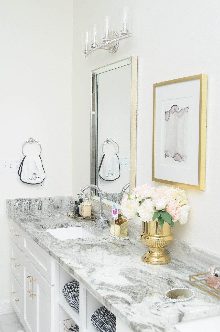 Black And Silver Bathroom Decor
 Glam Gold & White Master Bathroom Refresh