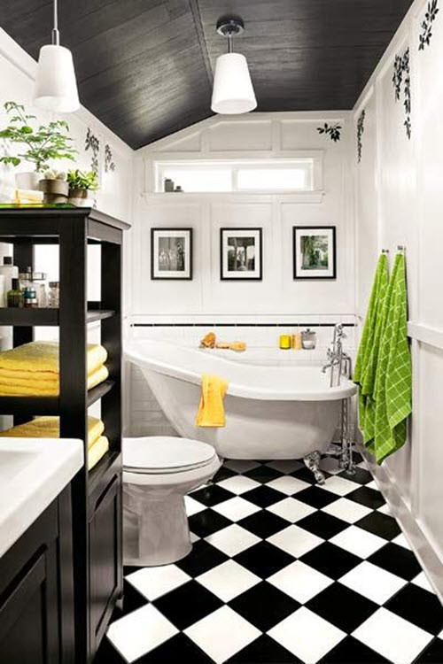 Black And White Tile Bathroom
 35 vintage black and white bathroom tile ideas and pictures