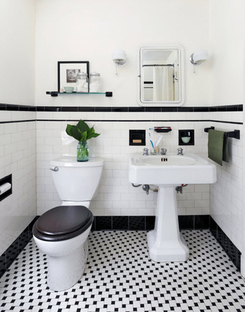Black And White Tile Bathroom
 31 retro black white bathroom floor tile ideas and pictures