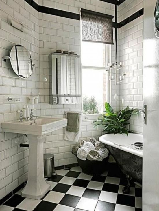 Black And White Tile Bathroom
 21 victorian black and white bathroom floor tiles ideas