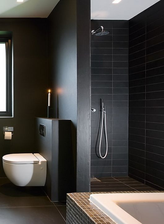 Black Bathroom Tile
 34 black bathroom tile ideas and pictures