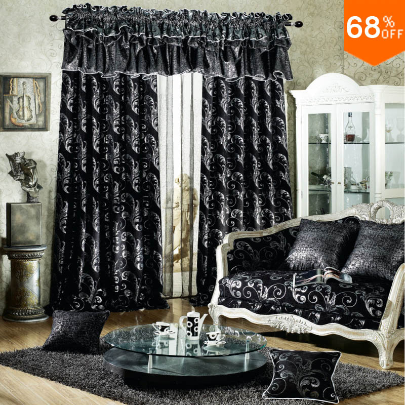 Black Living Room Curtains
 Aliexpress Buy Black luxurious Rod Stick Hang style