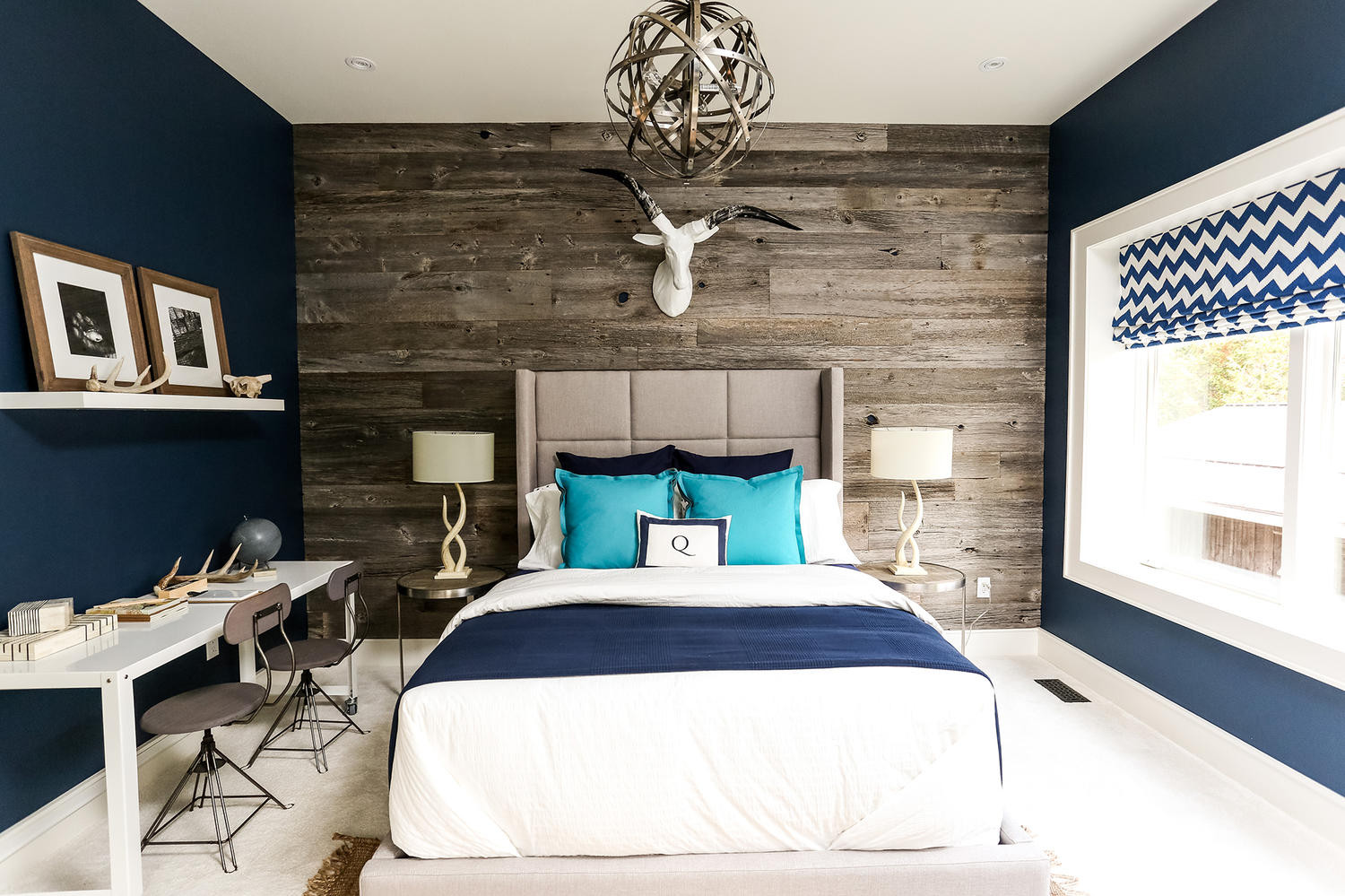 Blue Accent Wall Bedroom
 Moody Interior Breathtaking Bedrooms in Shades of Blue