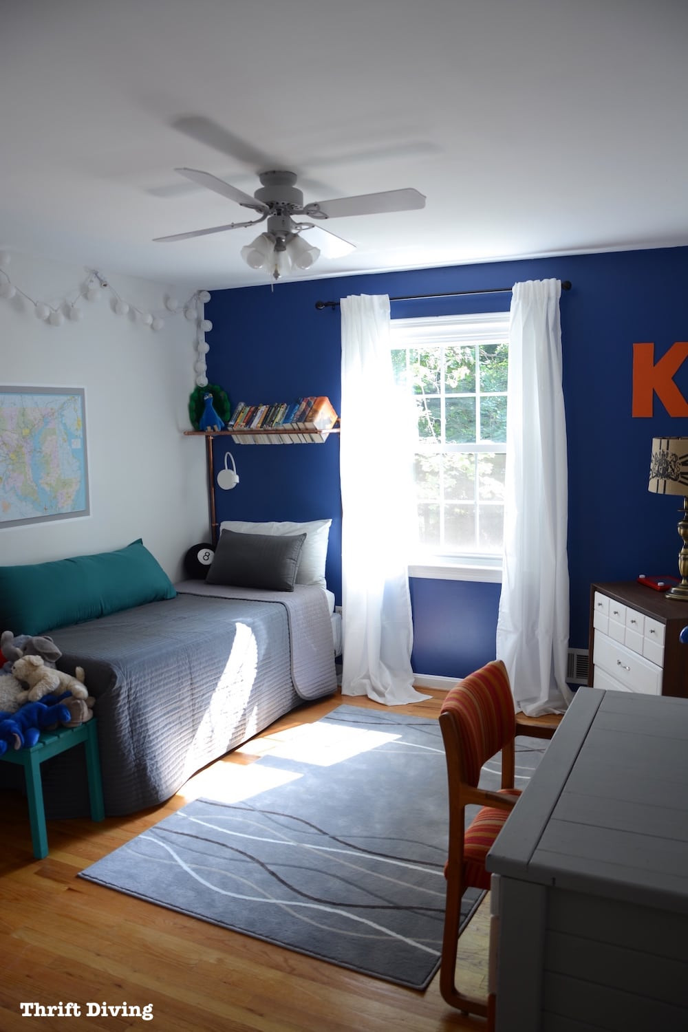Blue Accent Wall Bedroom
 BEFORE & AFTER Tween Boys Bedroom Makeover Reveal