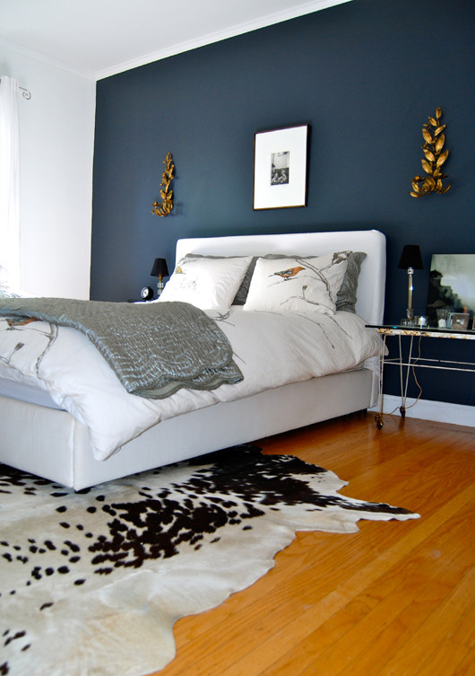 Blue Accent Wall Bedroom
 The Home of Bambou Bedroom with Dark Accent Wall