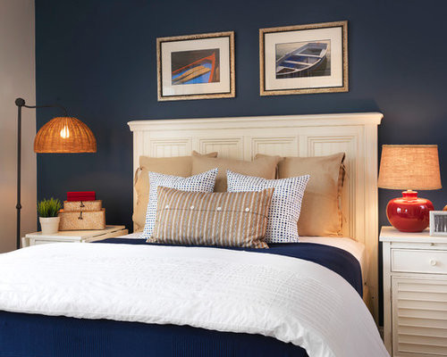 Blue Accent Wall Bedroom
 Dark Blue Accent Wall Home Design Ideas Remodel