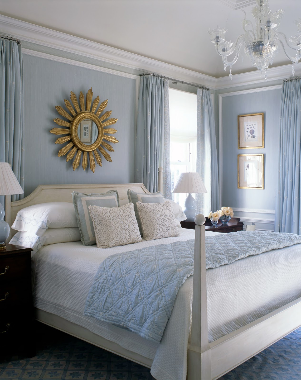 Blue Bedroom Walls
 A Blue and White Beach House by Phoebe and Jim Howard