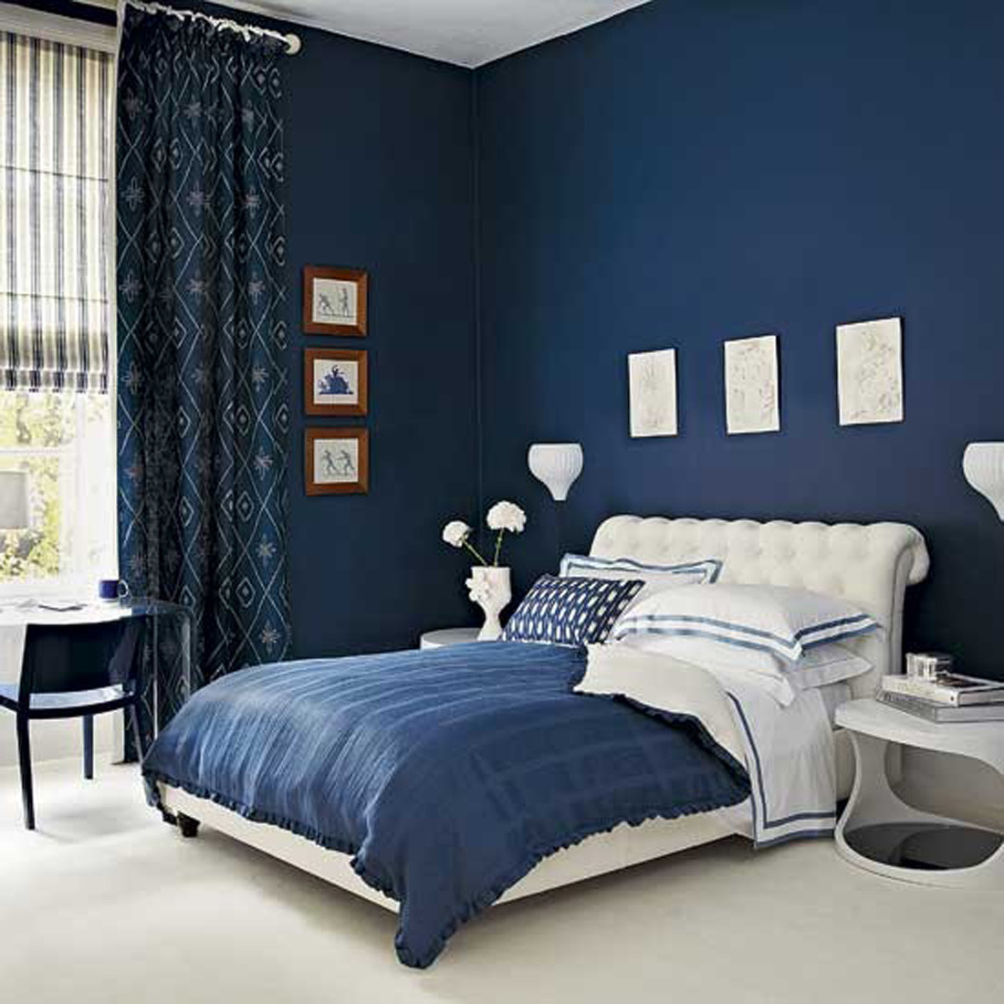 Blue Bedroom Walls
 15 Beautiful Dark Blue Wall Design Ideas