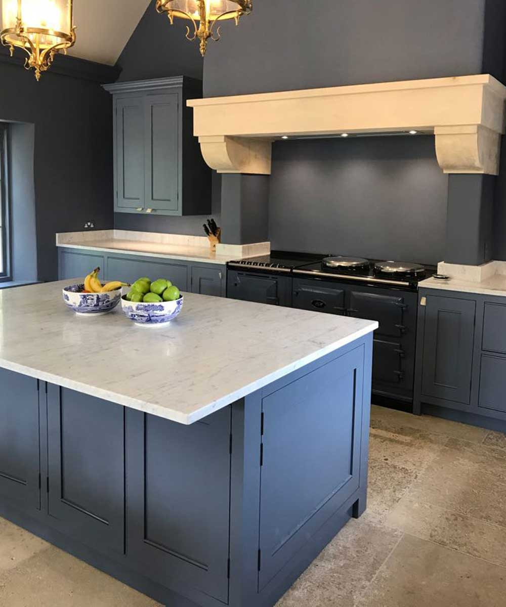 Blue Kitchen Tile
 Case study Stone flooring perfect for a navy blue kitchen