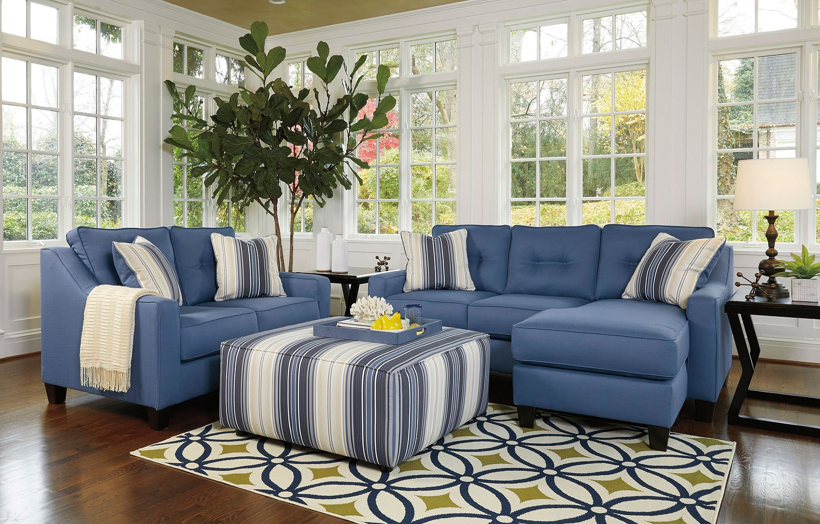 Blue Living Room Chair
 Al Nuvella Blue Living Room Set by Benchcraft