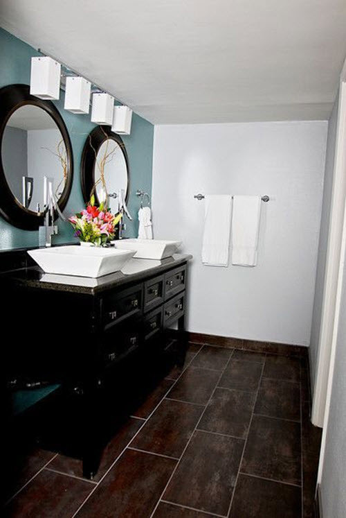 Brown Tile Bathroom Floor
 35 dark brown bathroom floor tile ideas and pictures 2019