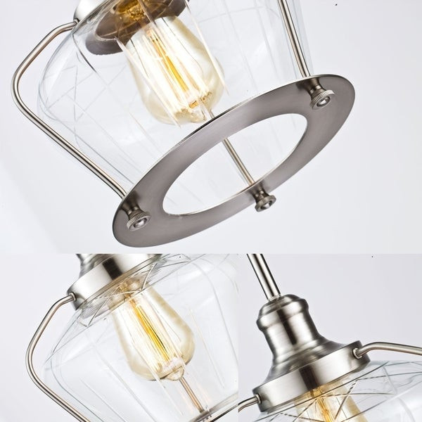 Brushed Nickel Kitchen Light
 Shop Industrial Brushed Nickel Glass Pendant Lighting