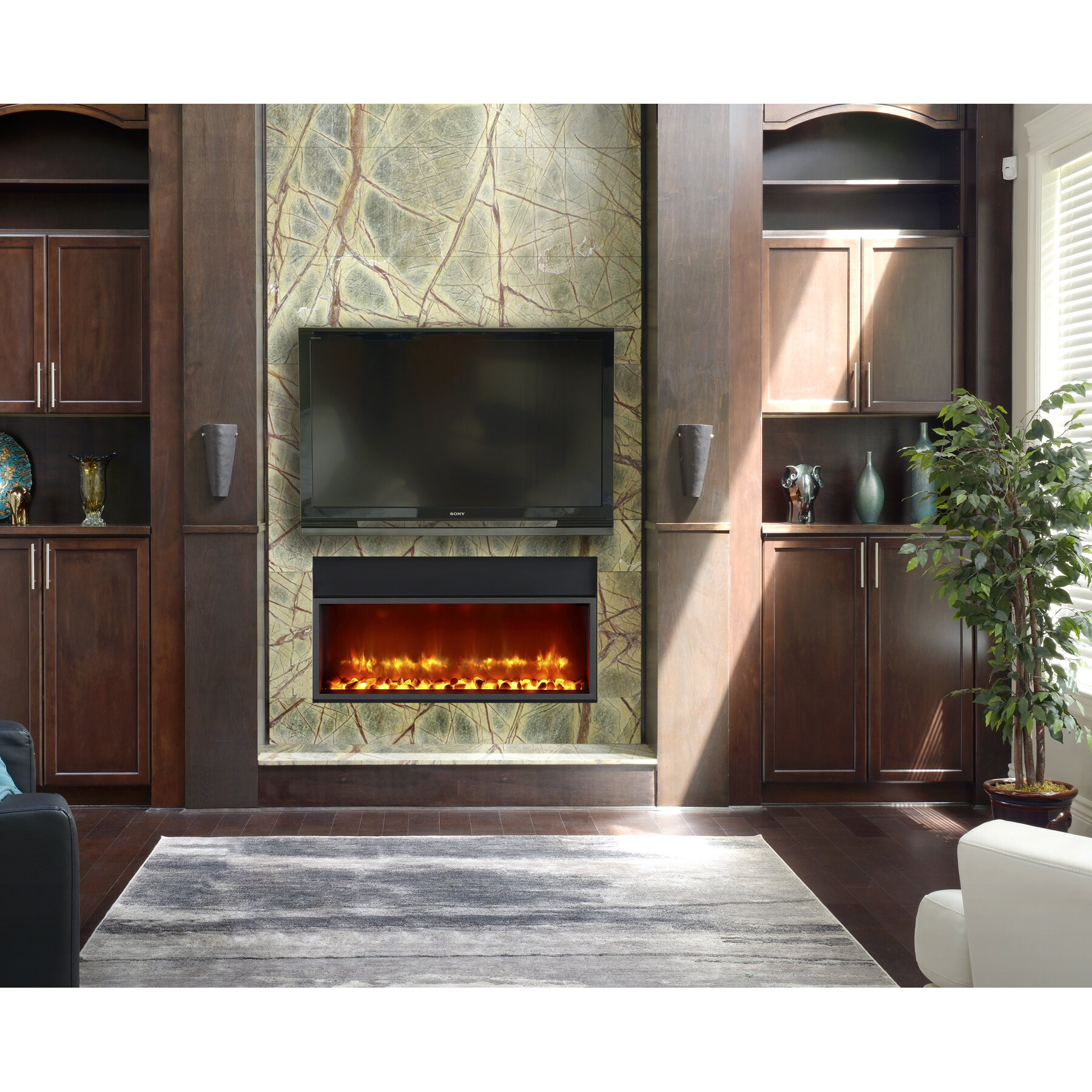 Built In Electric Fireplace
 Dynasty 35" Built in LED Wall Mount Electric Fireplace